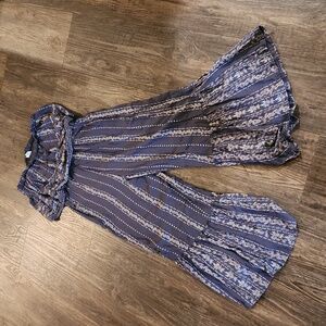 Strapless jumpsuit paisley pattern